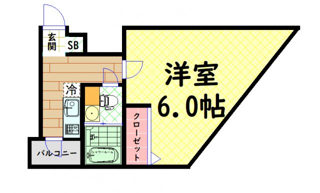 大阪府大阪市中央区常盤町２（マンション）の賃貸物件の間取り