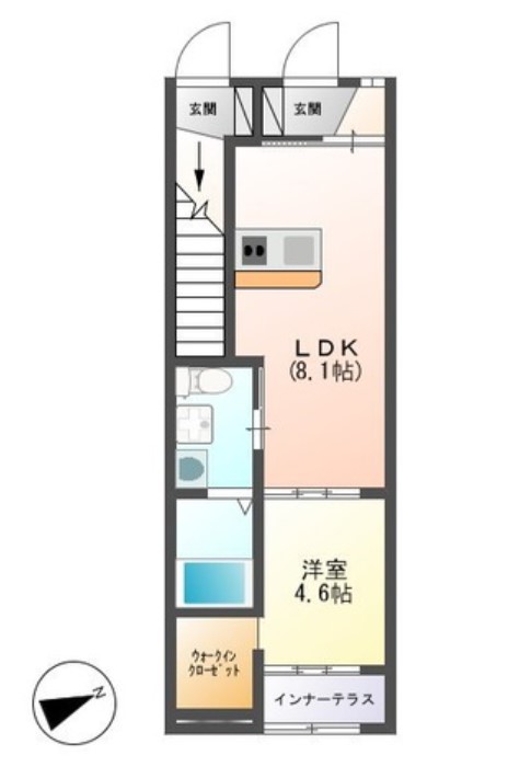 埼玉県飯能市大字矢颪（アパート）の賃貸物件の間取り