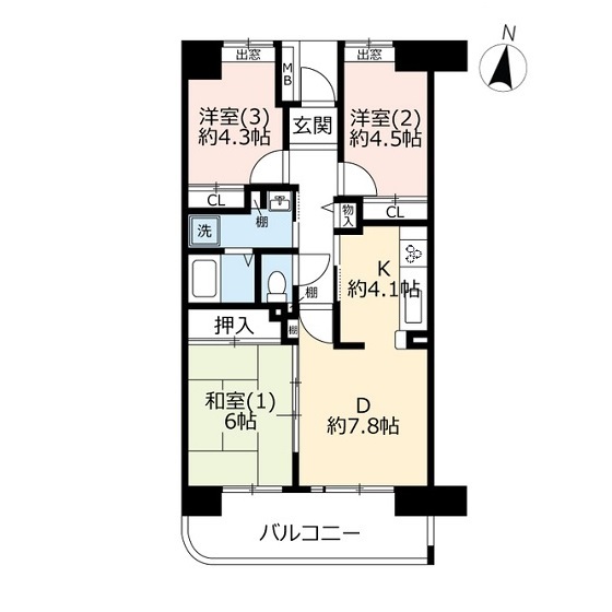 ＵＲプラザシティ新所沢けやき通り第二の間取り