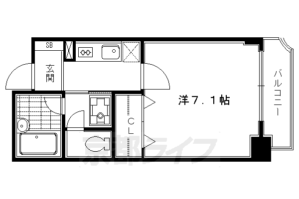 京都市上京区飛鳥井町のマンションの間取り