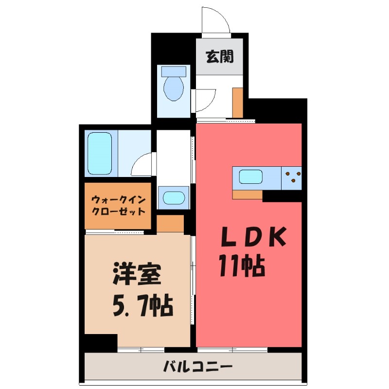 太田市東矢島町のマンションの間取り