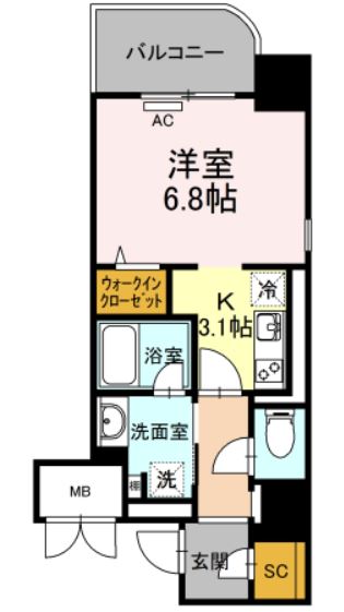 鹿児島市上之園町のマンションの間取り