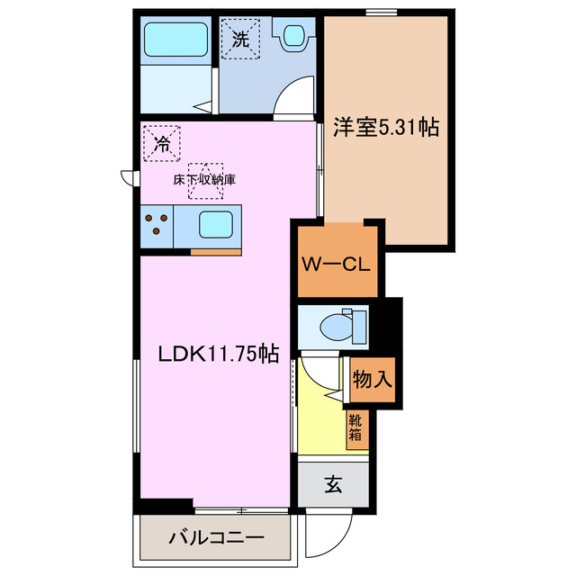 津市乙部のアパートの間取り