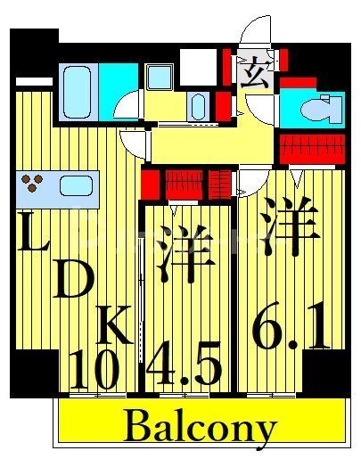 荒川区荒川のマンションの間取り