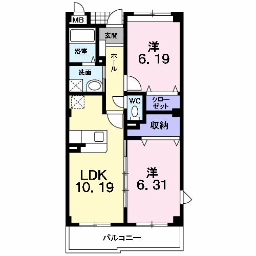 山形市松波のマンションの間取り