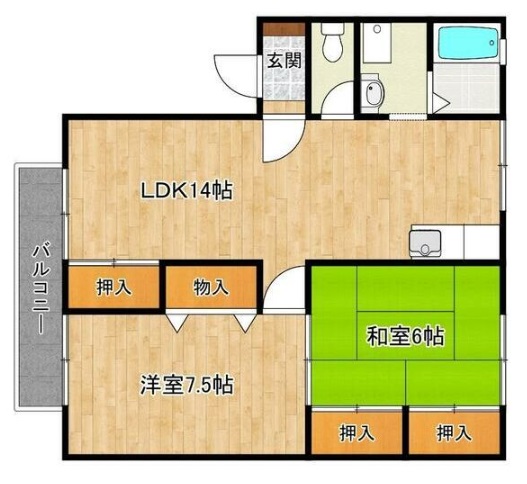 【明石市大久保町福田のアパートの間取り】