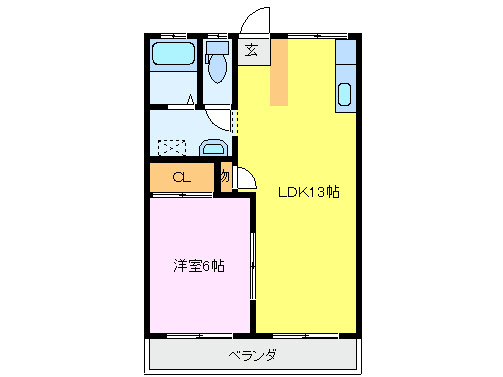 鈴鹿市南江島町のアパートの間取り