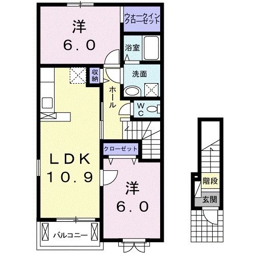 今治市波方町樋口のアパートの間取り