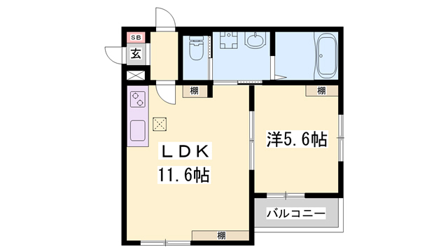 明石市松の内のアパートの間取り