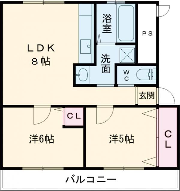 高津橋農住団地Ｅ棟の間取り