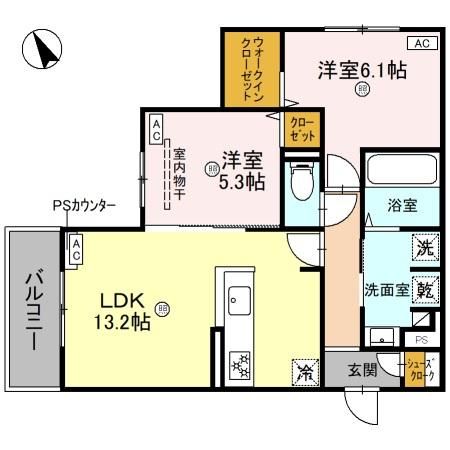 堺市北区黒土町のアパートの間取り