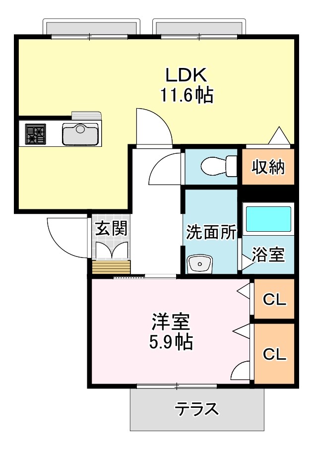 グランパス栗東　B棟の間取り