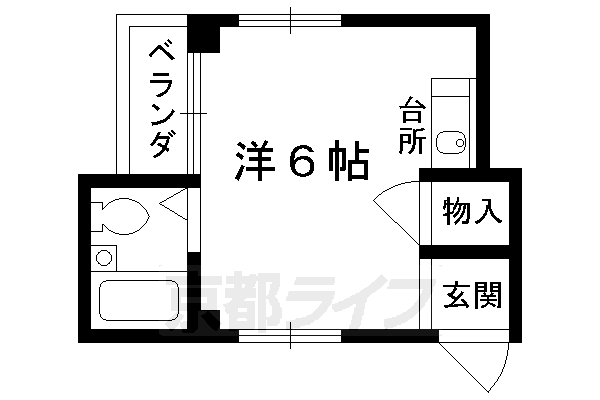 京都市東山区上梅屋町のマンションの間取り