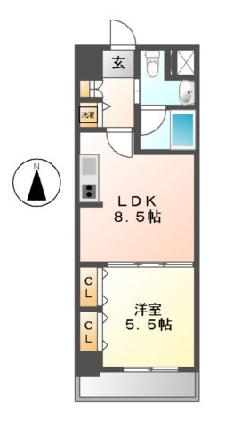 名古屋市瑞穂区堀田通のマンションの間取り