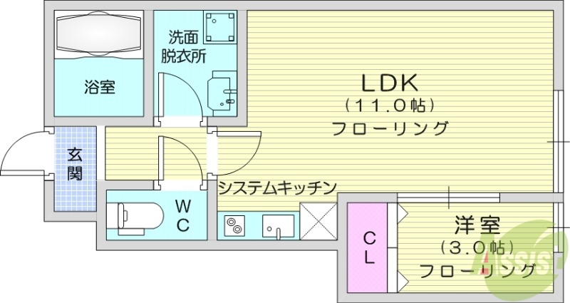 ベルグラン越路2の間取り