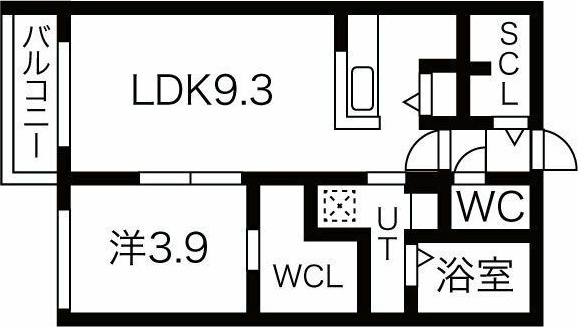 札幌市中央区北十三条西のマンションの間取り