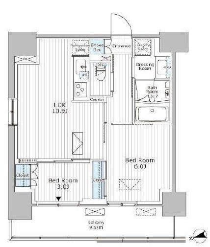 市川市市川のマンションの間取り