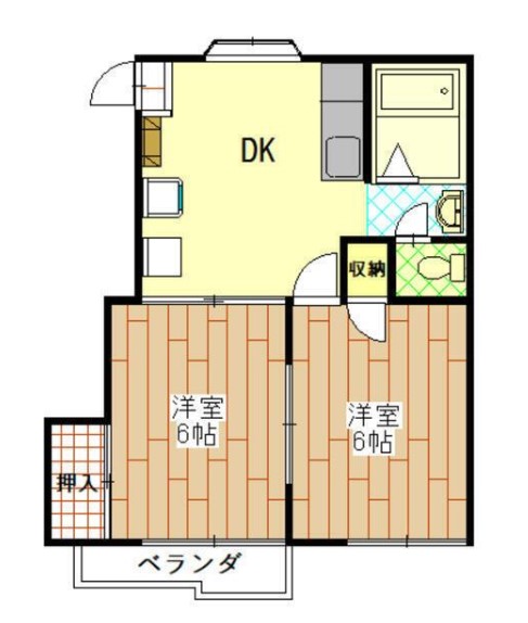 八王子市谷野町のアパートの間取り