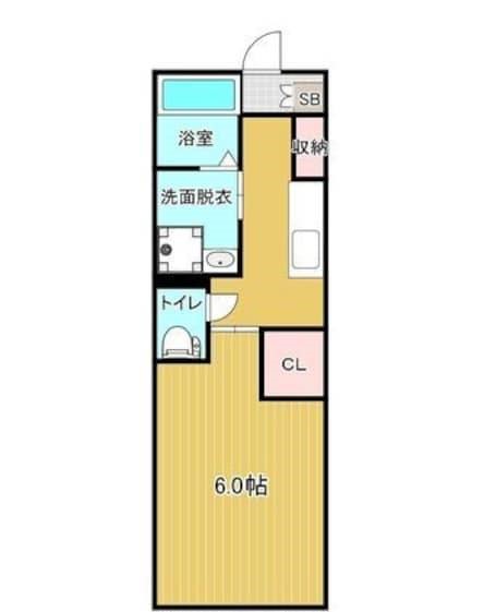 福岡市東区多々良のアパートの間取り