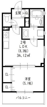 クリエオーレ津の辺町IIの間取り