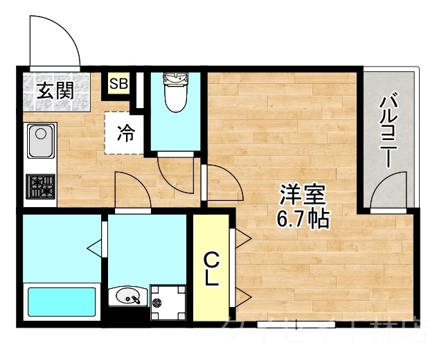 大阪市旭区赤川のアパートの間取り