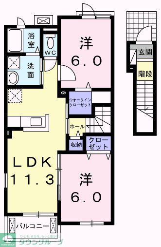 青梅市今井のアパートの間取り