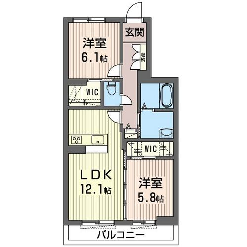 結城市新福寺のマンションの間取り