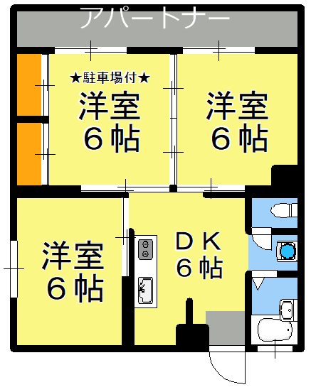 鹿児島市皷川町のマンションの間取り