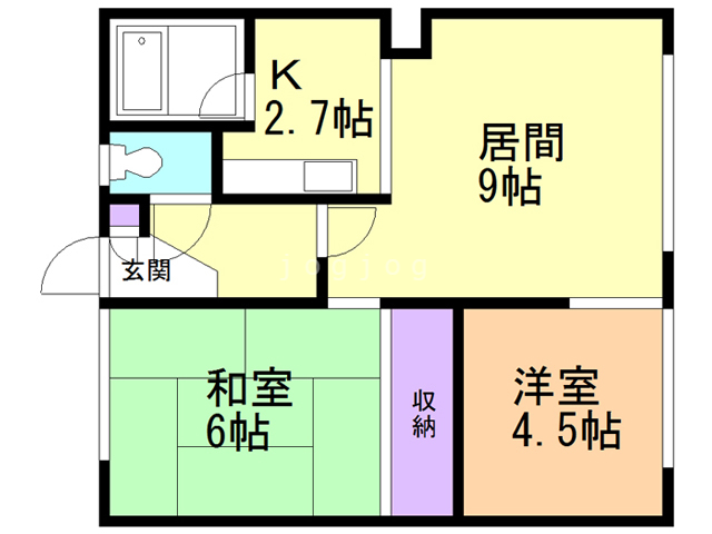 札幌市西区西町北のアパートの間取り