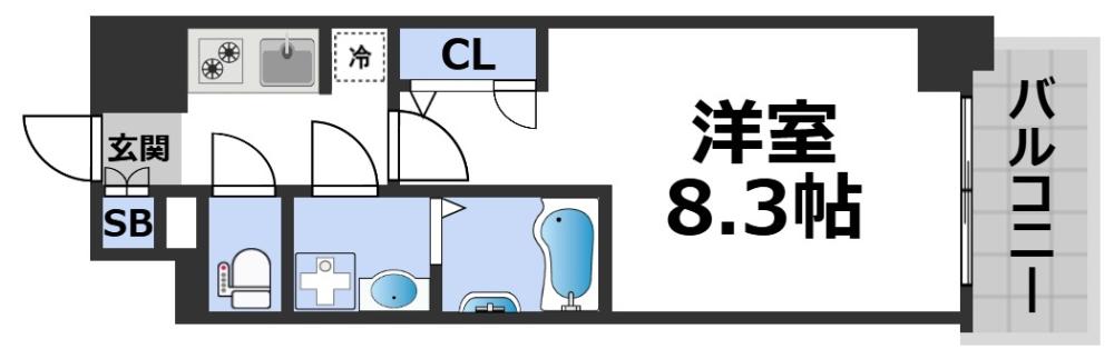 S-RESIDENCE難波大国町dominaの間取り