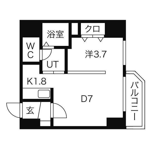 札幌市東区北八条東のマンションの間取り