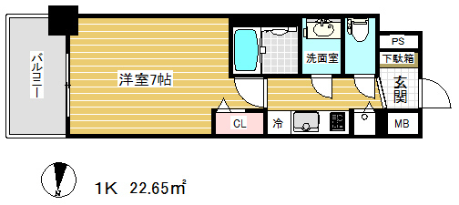 プレサンス三宮東フィールの間取り