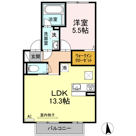 久留米市御井町のアパートの間取り