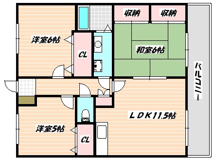 船橋市二子町のマンションの間取り