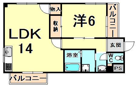 伊丹市昆陽東のマンションの間取り