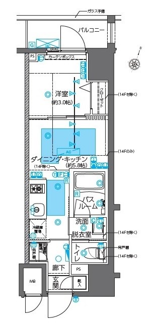 千代田区岩本町のマンションの間取り