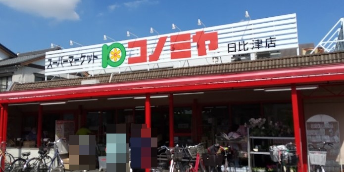 スーパー　コノミヤ 日比津店（スーパー）まで802m