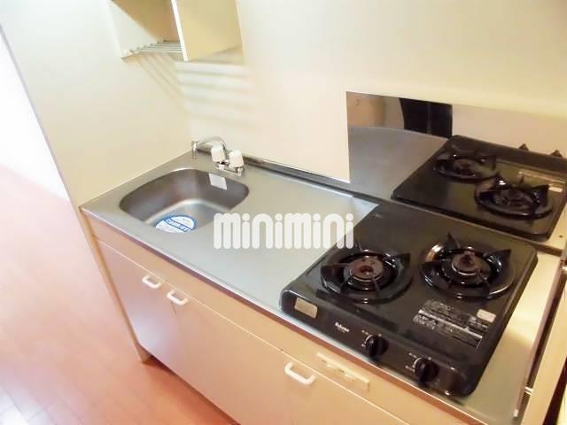 キッチン　２口ガスコンロのキッチンです