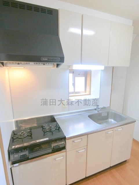 キッチン　2口ガスグリル付ガス台設置型のキッチン