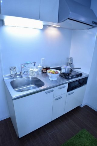 キッチン　２口ガスシステムキッチングリル付