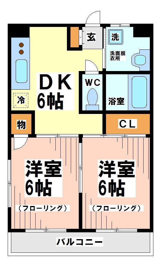 京王線 下高井戸駅 徒歩3分 5階建 築42年の間取り写真