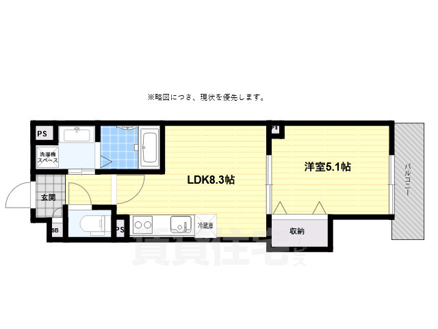 近鉄南大阪線 河内松原駅 徒歩13分 3階建 築1年の間取り写真