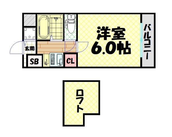地下鉄四つ橋線 肥後橋駅 徒歩7分 13階建 築25年の間取り写真