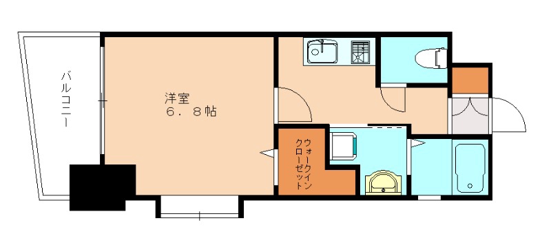 北九州モノレール 片野駅 徒歩5分 14階建 築7年の間取り写真