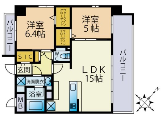 西鉄天神大牟田線 高宮駅 徒歩12分 6階建 新築の間取り写真