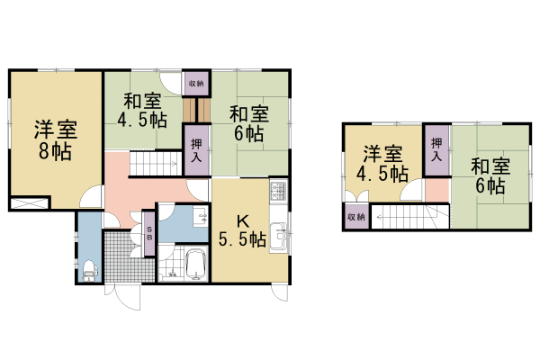 長岡京市柴の里貸家の間取り写真