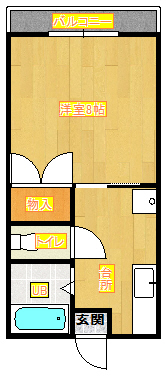 仙台市宮城野区白鳥のアパートの間取り