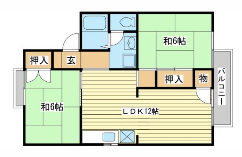 姫路市飾磨区中野田のアパートの間取り