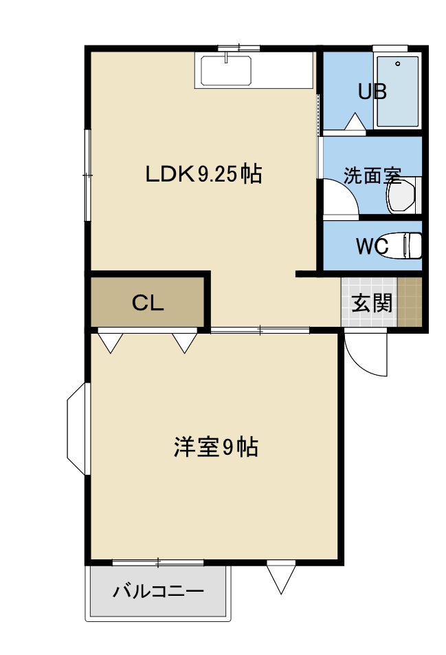 新潟市西区小新南のアパートの間取り