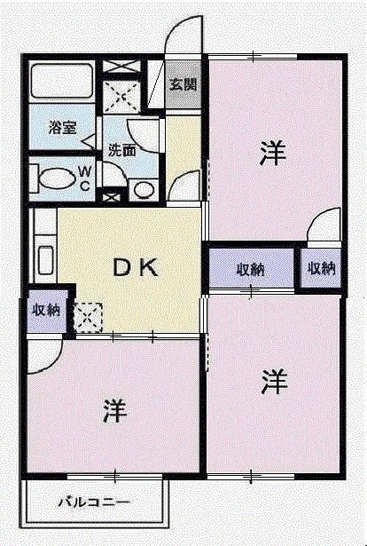 【加古郡播磨町西野添のアパートの間取り】